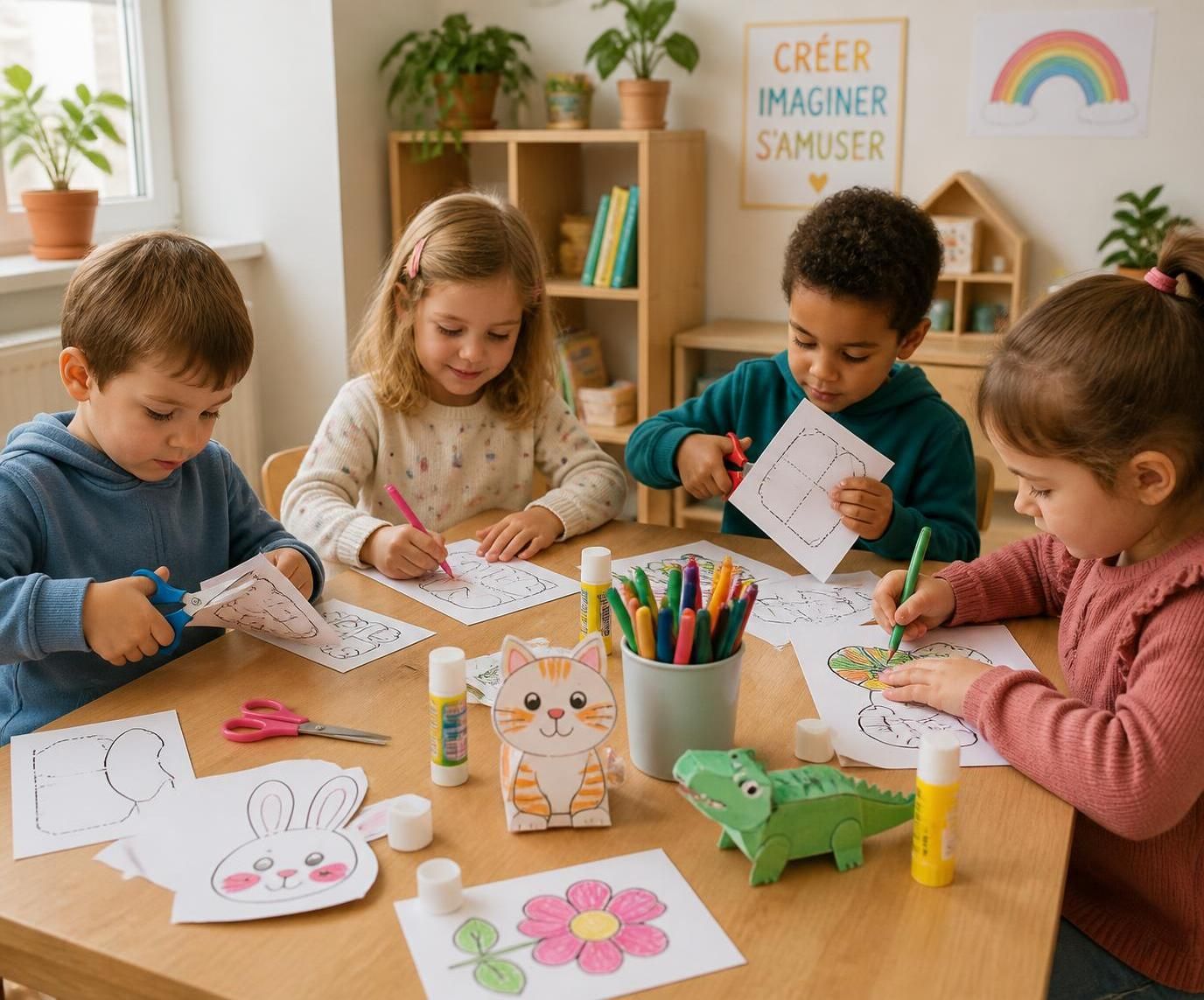 téléchargez gratuitement des gabarits et fiches d'activités de bricolage à imprimer pour enfants, pour des moments créatifs et ludiques à la maison.