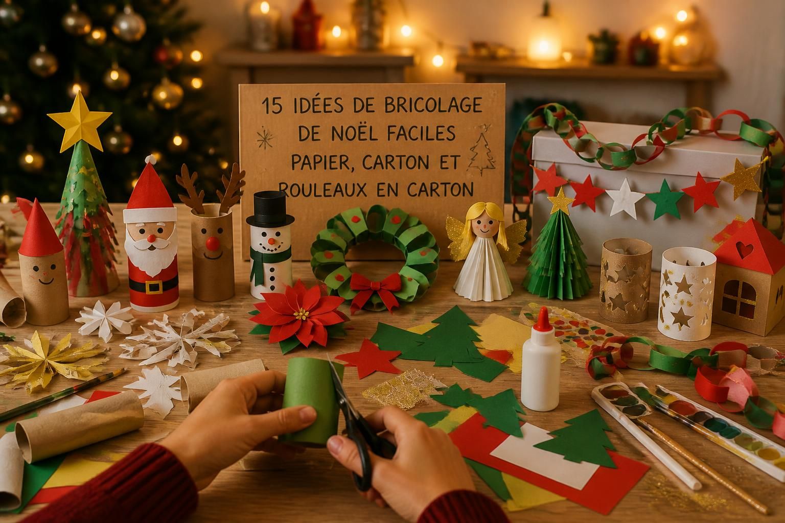 découvrez 15 idées de bricolage de noël faciles et rapides à réaliser avec du papier, du carton et des rouleaux pour décorer votre maison en toute simplicité.