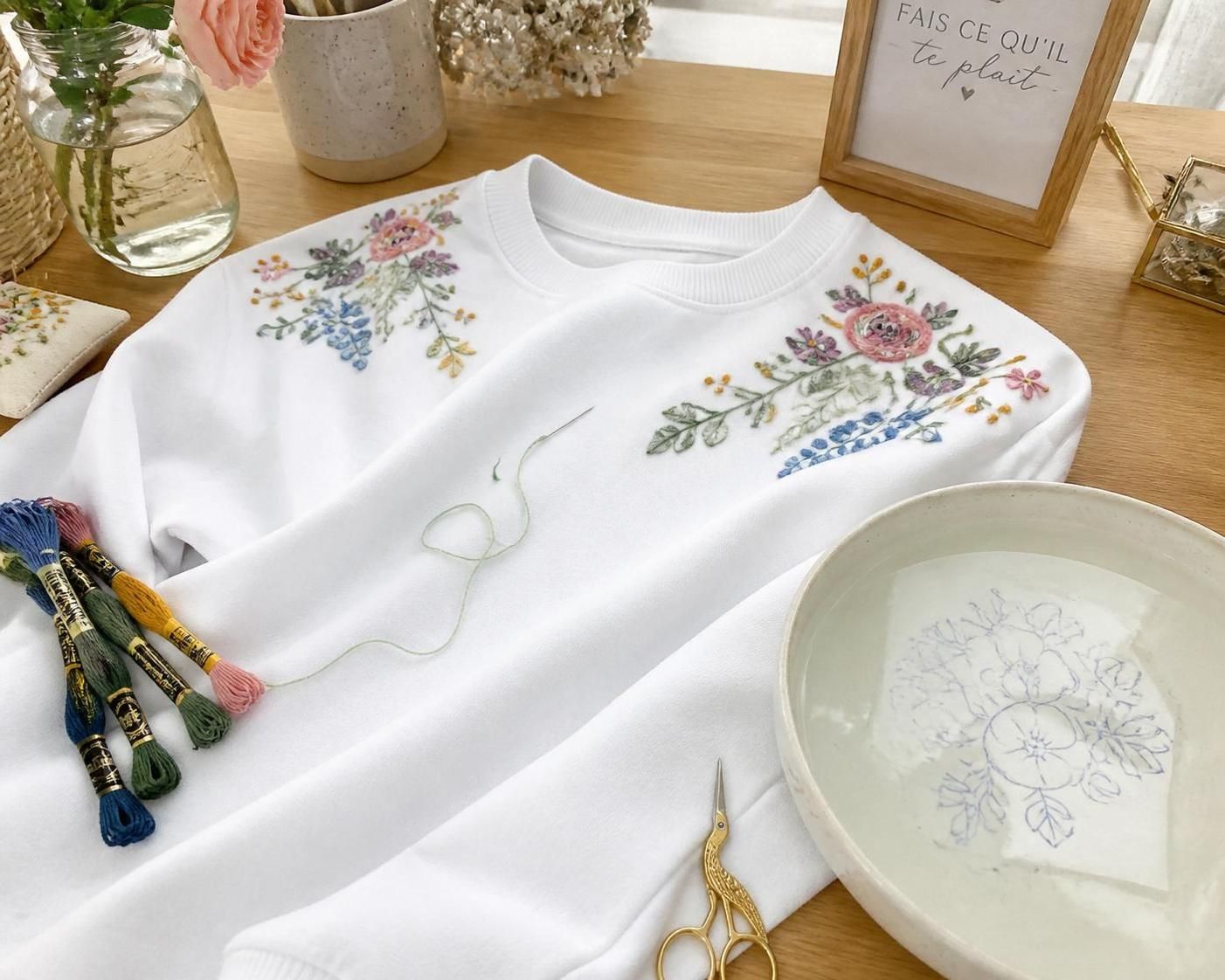découvrez nos tutoriels diy, kits complets et modèles inspirants pour apprendre la broderie sur vêtement facilement et créer des pièces uniques.