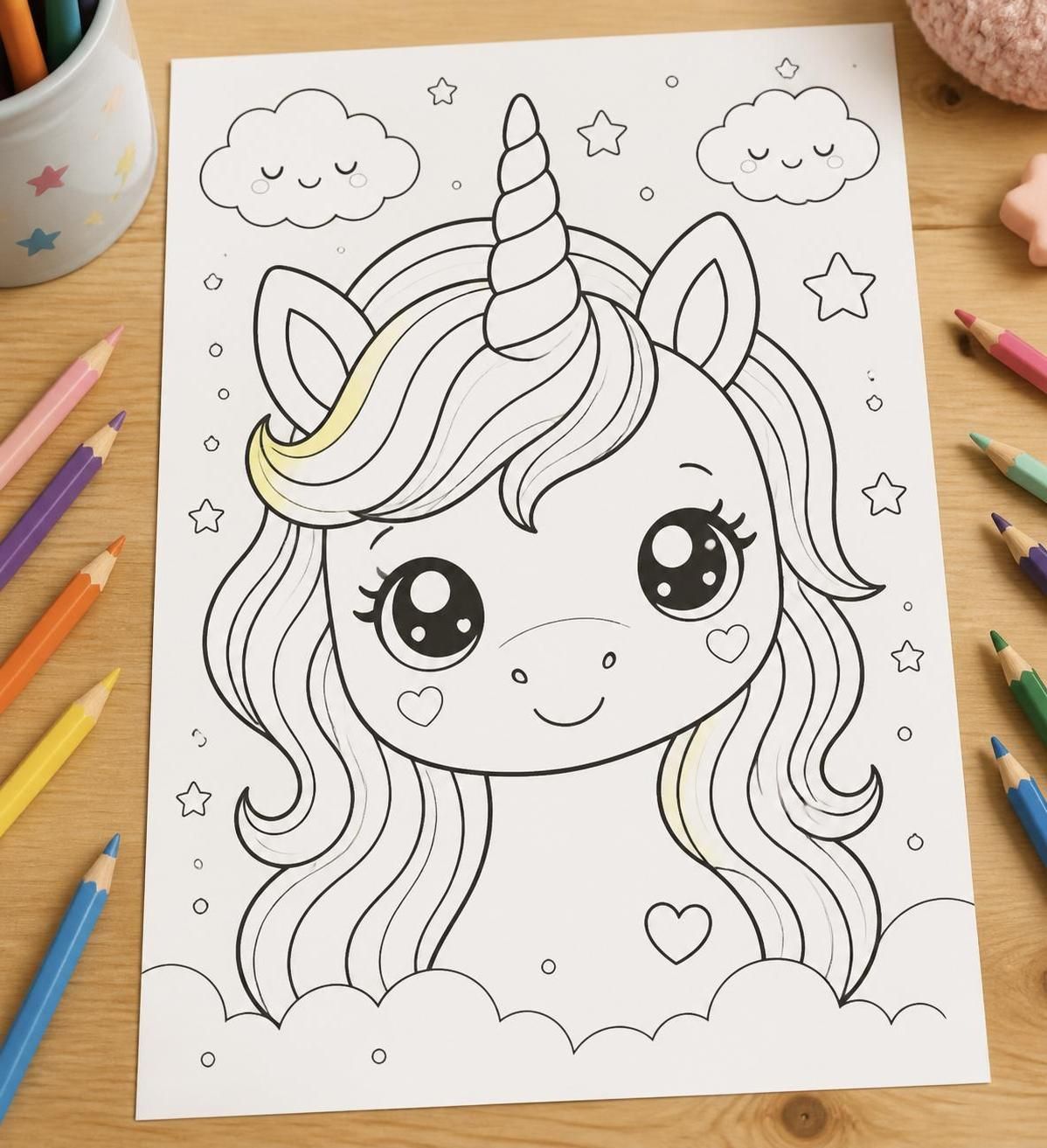 téléchargez gratuitement des coloriages de licornes kawaii, arc-en-ciel et bien plus au format pdf. amusez-vous à imprimer et colorier vos dessins préférés de licornes !