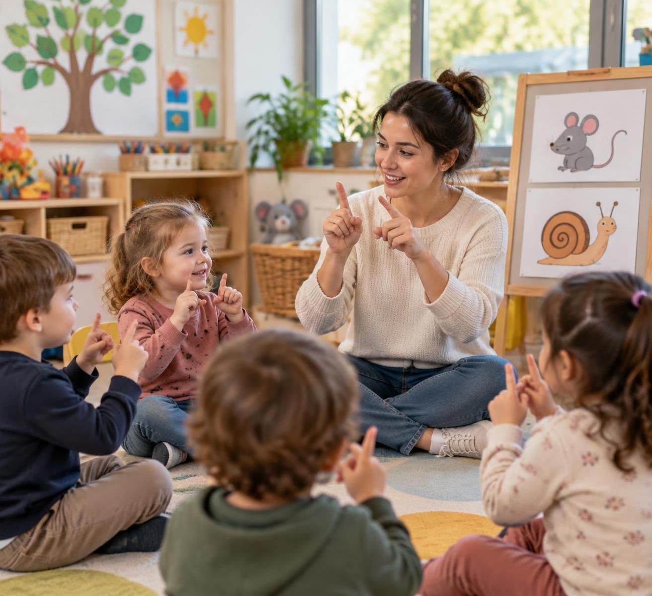 découvrez des comptines pour la maternelle en français, classées par section et accompagnées de gestes pour apprendre et s’amuser en chantant.
