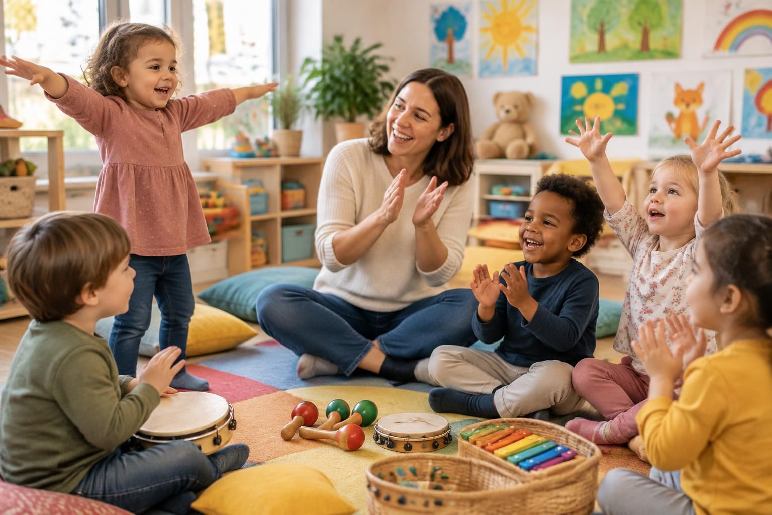 découvrez des comptines pour la maternelle, classées par section et en français, avec des gestes pour apprendre, chanter et bouger en s’amusant.