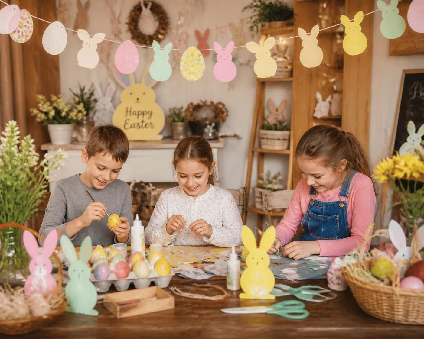 découvrez des idées faciles et créatives de déco de pâques à faire soi-même : bricolage en papier, créations avec matériaux récupérés et activités amusantes pour enfants.