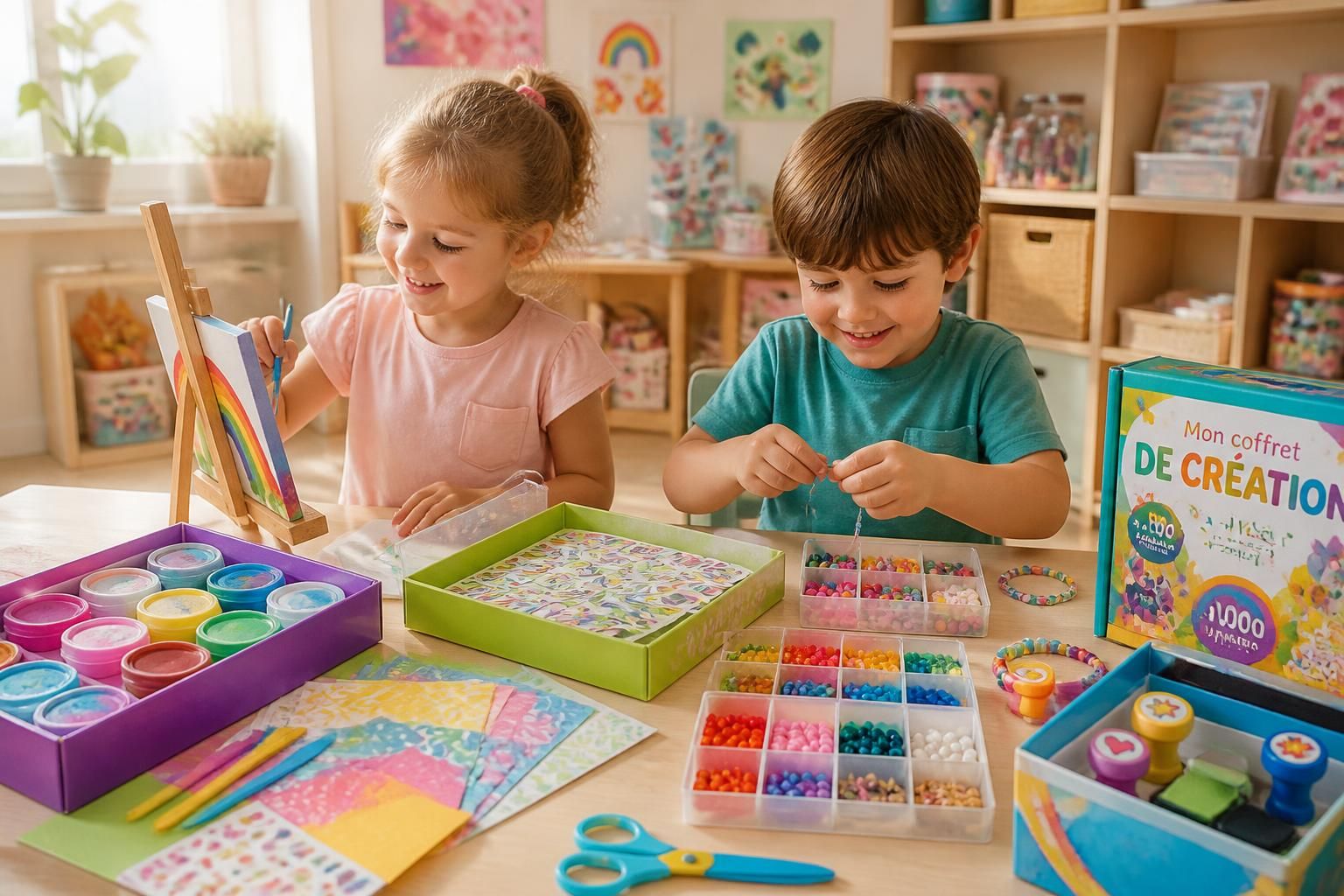 découvrez nos loisirs créatifs pour enfants de 4 ans avec des coffrets, kits et idées adaptés aux filles et aux garçons pour éveiller leur créativité et s'amuser.