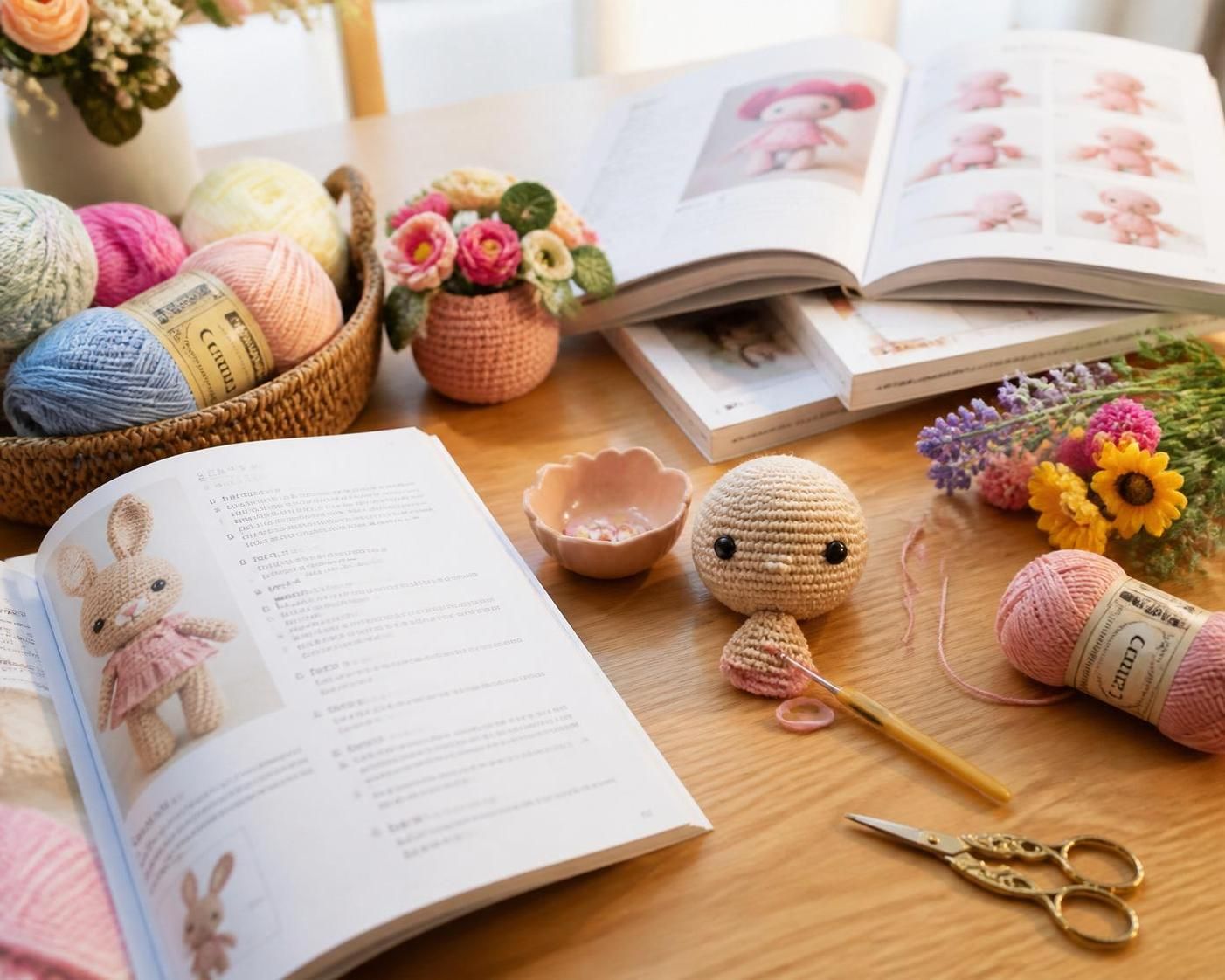 découvrez notre sélection des meilleurs livres de crochet pour débutants, amigurumi, créations florales et bien plus encore, pour apprendre et perfectionner vos techniques.