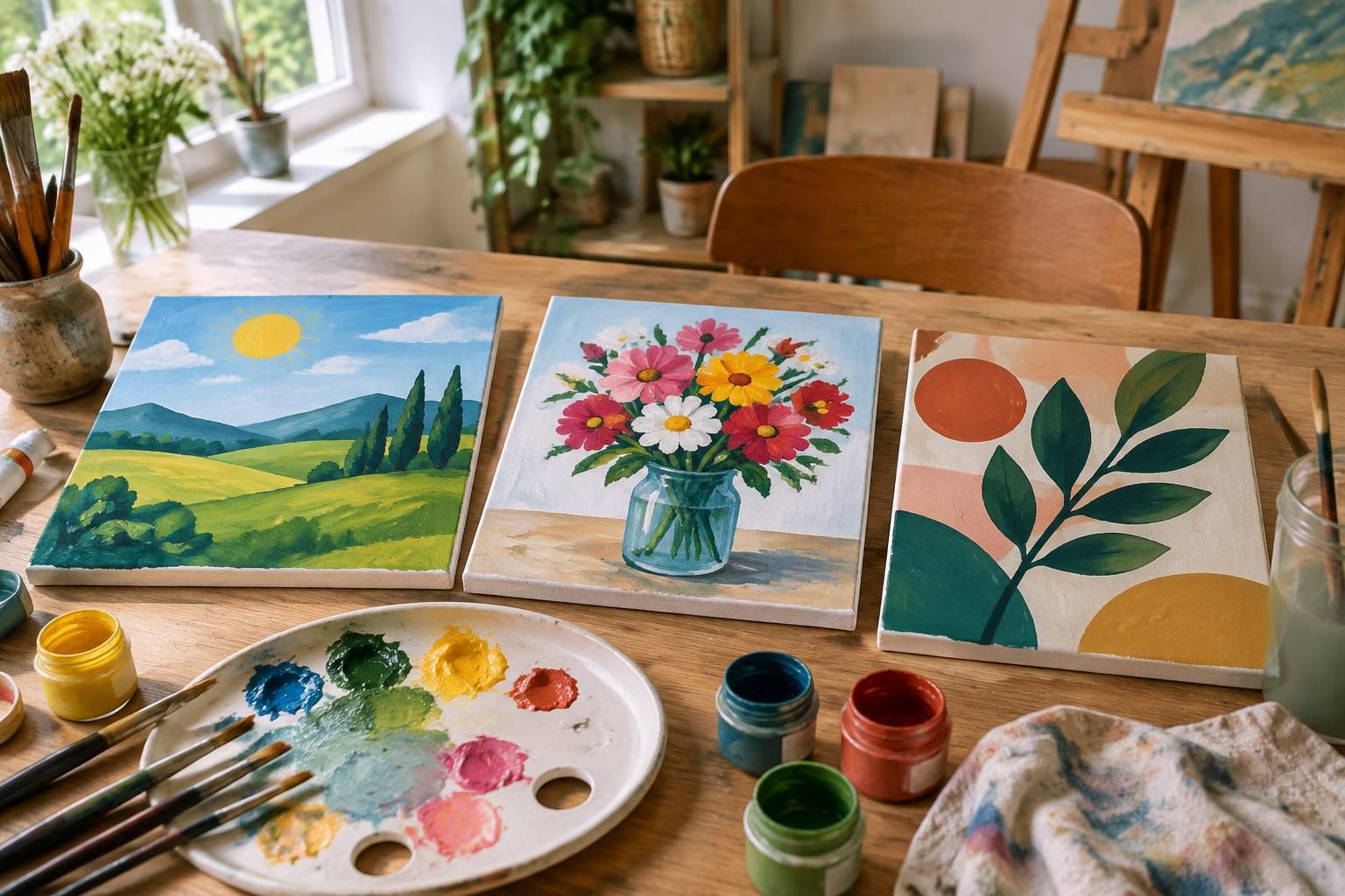 découvrez des modèles de peinture acrylique faciles pour débutants : paysages, fleurs et motifs inspirants pour créer vos premières œuvres.