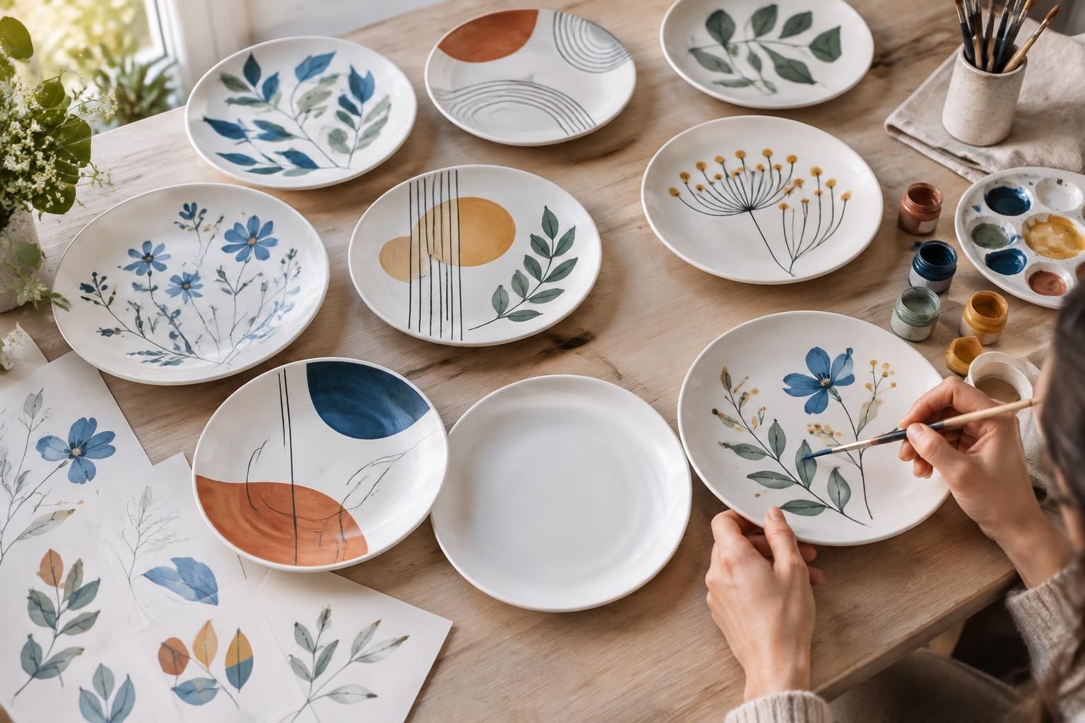 découvrez des modèles gratuits de peinture sur porcelaine, des motifs modernes et des idées créatives pour décorer vos assiettes.